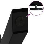 Крака за масичка за кафе, X-образни, 2 бр., черни, 30 x (30-31) см, стомана