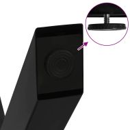 Крака за масичка за кафе, X-образни, 2 бр., черни, 60 x (30-31) см, стомана