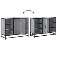 Шкаф за мивка за баня, сив сонома, 80x33x60 см, инженерно дърво