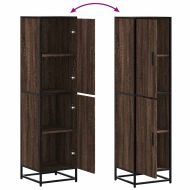 Висока дъска Кафяв дъб 35,5x35x139 cm Обработено дърво и метал