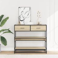 Конзолна маса, дъб сонома, 90x35x80 см, инженерно дърво