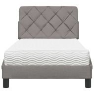 Легло с матрак, таупе, 90x190 см, плат