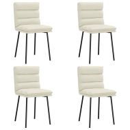 Трапезни столове, 4 бр, кремави, кадифе