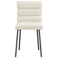 Трапезни столове, 4 бр, кремави, кадифе