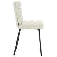 Трапезни столове, 4 бр, кремави, кадифе