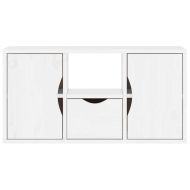 ТВ шкаф с чекмедже ODDA бял 79x24x40 cm масивна дървесина бор