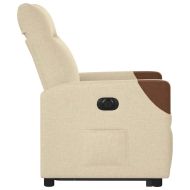 Електрически изправящ реклайнер стол, кремав, текстил