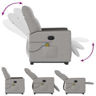 Електрически изправящ масажен реклайнер стол облачносив текстил