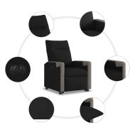 Електрически изправящ реклайнер стол, черен, текстил