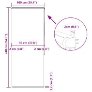 Ролетна щора за душ с касета 100x240 см Ширина на плата 96 см
