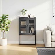 Висока дъска черна 68x39x107 cm Стомана