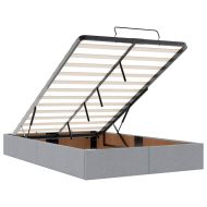 Османска рамка за легло без матрак, светлосива, 120x200см, плат