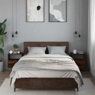 Стенни нощни шкафчета 2 бр. опушен дъб 40x31x39,5 cm