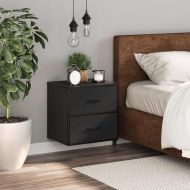 Стенно нощно шкафче черно 40x31x39,5 cm