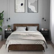 Стенни нощни шкафчета 2 бр., черни 40x31x39,5 cm