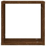 Стенни кубични рафтове 6 бр., кафяв дъб 30x15x30 cm