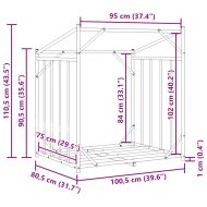 vidaxL Стойка за дърва за огрев с дъждобран, 100,5x80,5x110,5 см