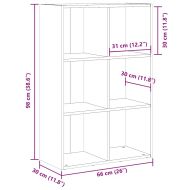 Шкаф за книги/бюфет старо дърво 66x30x98 см инженерно дърво