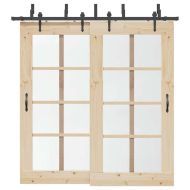 Комплект механизъм за плъзгаща врата, 213,5 см, стомана, черен