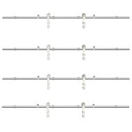 Механизъм за плъзгаща врата 400 см неръждаема стомана сребрист