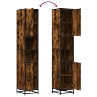 Шкаф за баня опушен дъб Обработено дърво и метал