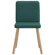 Трапезни столове, 6 бр, тъмнозелени, текстил