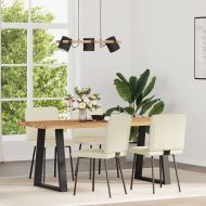 Трапезни столове, 4 бр, кремави, кадифе