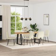 Трапезни столове, 6 бр, кремави, кадифе