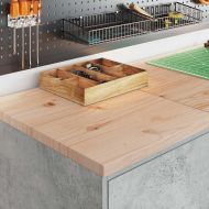 гаражни шкафове, 2 бр, бетонно сиви, инженерно дърво