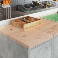 гаражни шкафове, 2 бр, бетонно сиви, инженерно дърво