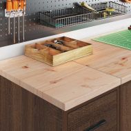 гаражни шкафове, 2 бр, kафяв дъб, инженерно дърво