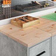 гаражни шкафове, 2 бр, бетонно сиви, инженерно дърво