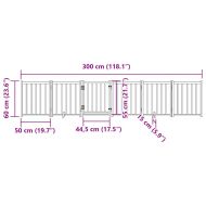 Сгъваема преграда за кучета с врата 6 панела 300 см Масивна ела