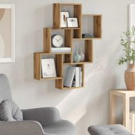 Стенен кубичен рафт, дъб артизан 78x15x93см Инженерна дървесина