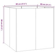 Кашпа, антрацит, 80x80x80 см, стомана