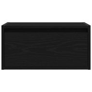 Нощно шкафче за стена с LED светлини, Черен дъб