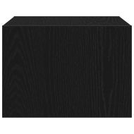 Нощно шкафче за стена с LED светлини, Черен дъб