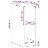 Гаражен шкаф за съхранение, дъб артизан, 30x51x85 см, бор масив