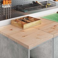 Гаражен шкаф за съхранение, бетонно сив, 30x51x85 см, бор масив