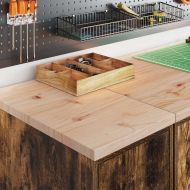 Гаражен шкаф за съхранение, опушен дъб, 30x51x85 см, бор масив