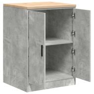 Гаражен шкаф за съхранение, бетонно сив, 60x51x85 см, бор масив