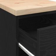 Гаражен шкаф за съхранение, черен, 30x51x85 см, бор масив