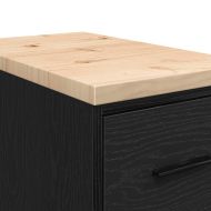 Гаражен шкаф за съхранение, черен, 30x51x85 см, бор масив