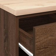 Гаражен шкаф за съхранение, кафяв дъб, 40x51x85 см, бор масив