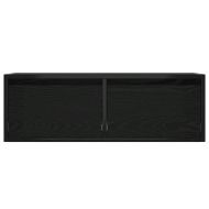 ТВ шкаф с LED осветление, Черен дъб, 75x35,5x25 см