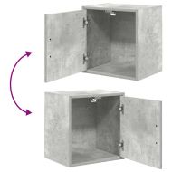 гараж стена шкафове, 2 бр, бетонно сиви, инженерно дърво