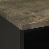 Нощни шкафчета, черни, 2 бр, 40x33x46 см, манго масив