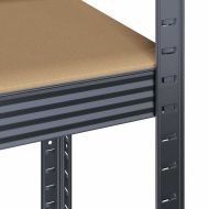 Стелажи с 5 рафта, 2 бр, антрацит, стомана и инженерно дърво