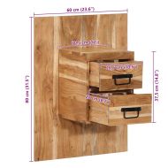 Нощно шкафче, 60x32x80 см, акация масив