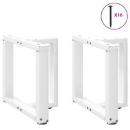 Крака за масичка за кафе, Т-образни, 2 бр., бели, 50x25x(42-43) см, стомана